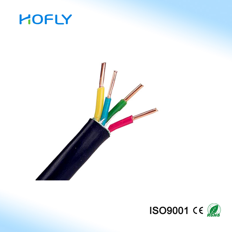 Flat electrical wire power cable 4 core flat electrical wire