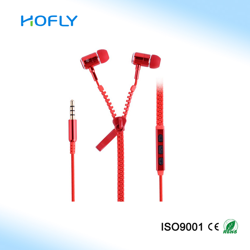 Unique products noise cancelling Zipper Wired headphone