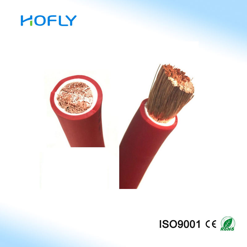 High quality 1/0AWG bare copper conductor red PVC car batter